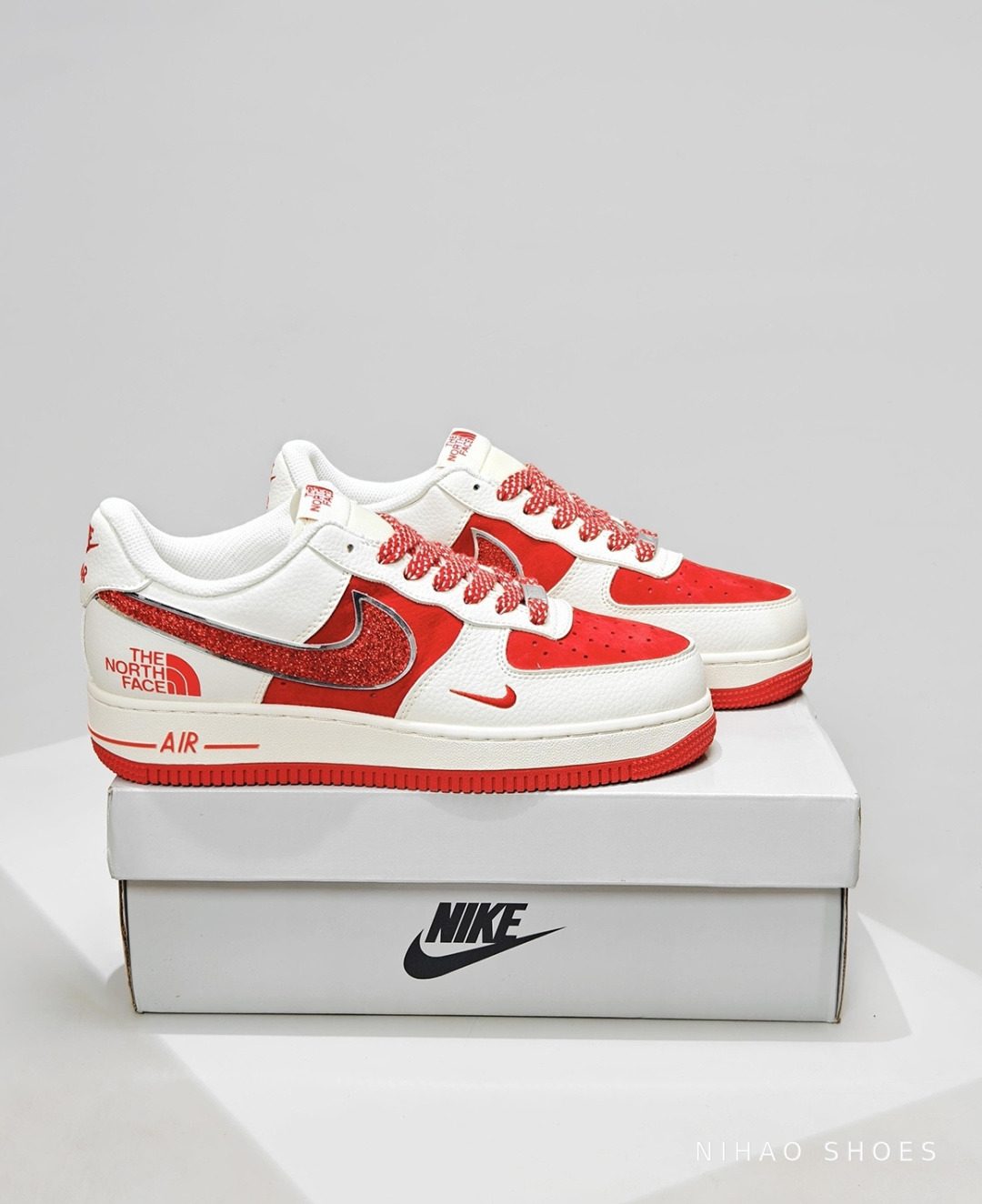 Nike Air Force 1 Low Glitter Swoosh — Red