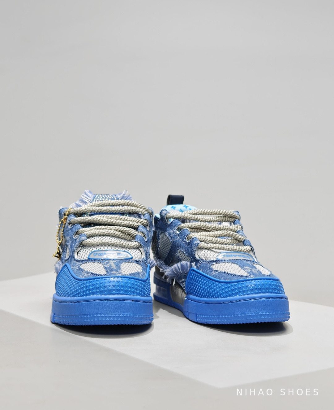 LV Skate Trainer Blue Denim — front view